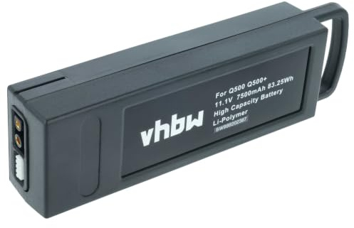 vhbw Akku Ersatz für Yuneec YUNQ500105 für Drohne Multicopter Quadrocopter (7500 mAh, 11,1 V, Li-Polymer)