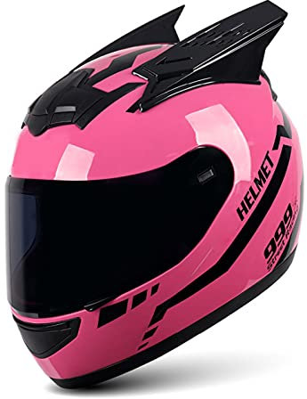 Modularer Motorradhelm Vollgesichts-Motorradhelm Mit Hupen Und Hochklappbarem Visier, Motorrad-Moped-Straßenrad-Rennhelm Für Männer Und Frauen DOT/ECE-Zulassung,Rosa,S