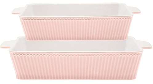 GreenGate [W] Dishes Alice Pale pink Rectangular Set of 2