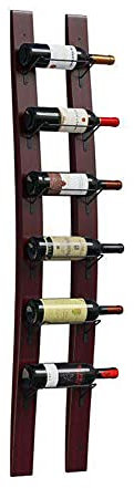 SYCARPET 6 Flaschen Wandmontiertes Weinregal, Rustikales Weinfass Wandmontiert, Weinflaschenregal Holz, Vertikales Weinregal Dekoration, 102cm x 20cm