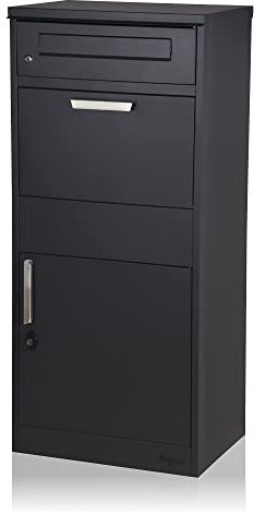 Cassetta per lettere Zelsius con scomparto per pacchi Neptun | acciaio verniciato a polvere con elementi in acciaio inox | RAL7016 antracite | serratura antiritorno integrata