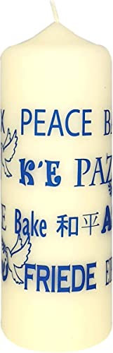 Kopschitz Kerzen Friedenskerze Friede mehrsprachig Elfenbein 170 x Ø 60 mm