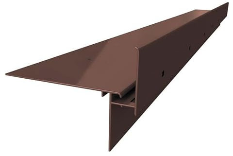 Renoplast® Profilo di Gronda in alluminio W35+ 200cm Marrone | Finitura di terrazze | Pavimenti ventilati rialzati| Sistemi di drenaggio dell'acqua Profilo angolare| Profili per balconi Anticorrosione