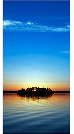Fensterfolie 45 x 200 cm Fensterfolie Sichtschutz Selbsthaftend Rückstandslose Sonnenuntergang am See 3D Dekofolie Statisch Anti-UV für Badezimmer Schlafzimmer Küche Büro Wohnzimmer