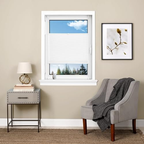 Plissee Ohne Bohren Plissees Klemmfix 35 x 40 cm Einfache Montage, Pflegeleicht Blickdichtes Falt-Rollo Inkl. Aller Montage-Teile für Fenster & Tür, Weiß