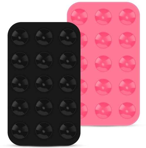 flintronic Ventosa per Telefono, 2PCS Supporto a Ventosa in Silicone, Ventose per Telefono Entrambi i Lati, Silicone Supporto Smartphone da Auto, Ventose per Cellulare per Tutti i Modelli di Telefono