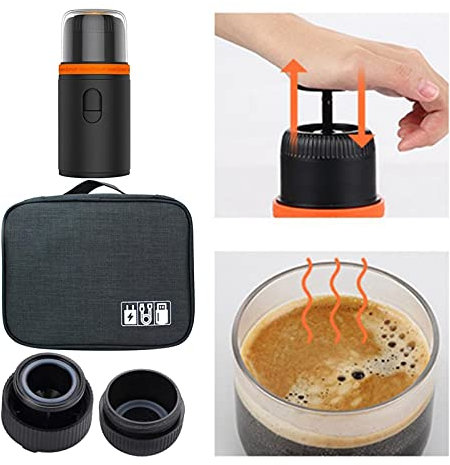 Cafetera francesa Mini Maker MANUAL MANUAL CAFERA ​​CAFÉ PULSA PRENSA PRENSA MÁQUINA DE CAFÉ for VIAJE, AIRE LIBRE, HOGAR Y OFICINA para regalos para amantes del café Café de la mañana Prensa francesa