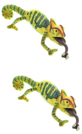 DECHOUS 2stücke Lizard Figurine Aus Handbemalt Realistische Miniatur-echse Für Wohnkultur Und Fotografie Lehrspielzeug Für Sammler Detaillierte Nachbildung des Reptils