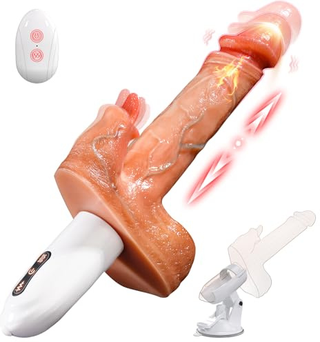 Dildo Vibrator Thrusting Mild Sex Toys 8 Thrusting Vibrating Licking Realistic Vibrators Sex Machine Toy with Strong Suction Cup G Spot Clitoral Vibrator Anal Sex toys4women Adult Toys Sex Toys4couple