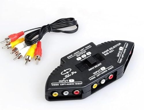 AV SWITCHER AV Switch 3-Wege-Steckdosen Konverter Port Splitter RCA Audio Video AV Switch Box Game Selector (3 in 1 Out) für TV