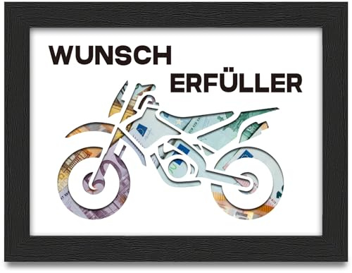 Motorrad Geburtstag Geldgeschenk Wunscherfüller Rennmaschine Geschenk zum verschenken Motorrad Geschenk für Motorradfans Papa Opa Vater Ehemann Familie Liebhaber Freunde, Schwarz