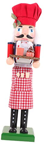 SEWOART Cascanueces Navideño De Madera Artesanal Tamaño Mediano Decorativo Tela Funcional para Niños Decoración De Fiesta y Hogar Mesa y Escritorio
