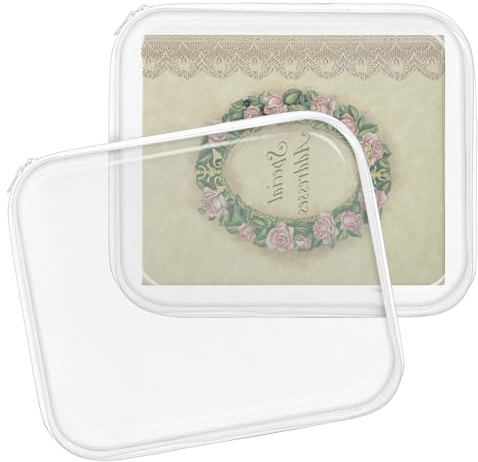 Lot de 2 étuis à fermeture éclair rigides transparents pour petits articles, jouets, blocs de construction, puzzles, cosmétiques, sacs de rangement semi-rigides pour articles de toilette (35 x 31 x 5