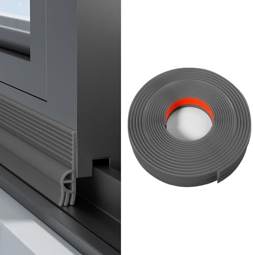 EnixwH Paraspifferi Sottoporta, Paraspifferi Porta Blindata 200cm, Para Spifferi Adesivo, Antispifferi per Finestre, per Ridurre Il Rumore Sottoporta Anti Insetti Polvere Aria Fredda (Grigio)