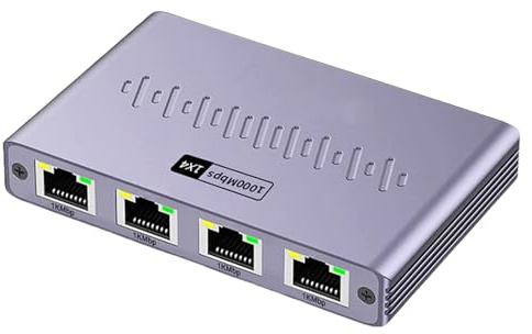 Fast Speed 1 To 4 Port Ethernet Splitter Aluminum Gigabit Networking Adapter For Multiple Devices 1000Mbps Gigabit LAN Splitter For PC Printer