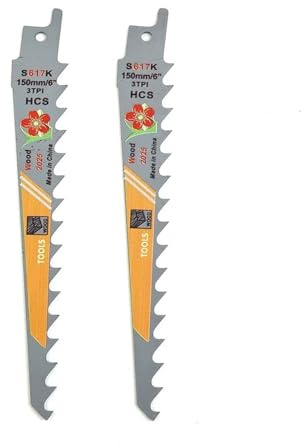 Jingyingtt 2Pcs 150mm 3 TPI HCS Reciprocating Saw Blades Saber Saw Handsaw Multi For Wood PVC Tube Cutting Saw Blades Tools S617K