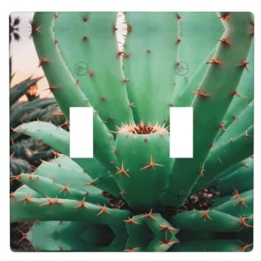 Phayah Agave Cactus Pattern Light Switch Cover Decorativo Doppio Toggle Piastra Da Parete Presa Copertura Per Camera Da Letto Soggiorno 11,4 X 11,4 Pollici