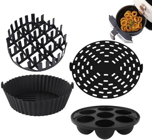 GkgWuxf Forros de silicona para freidora de aire, bandeja antiadherente apta para lavavajillas, para hornear, microondas, horno