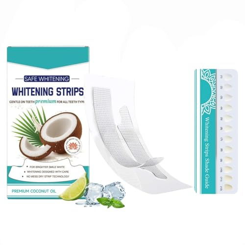 7 Pièces Blanchiment Dentaire,Kit De Blanchiment Des Dents,Whitening Strips,Bandes Blanchissantés à La Noix De Coco,Strips Pour Blanchimént Des Dents Rapide Et Doux,élimine Les Taches Profondes (1)