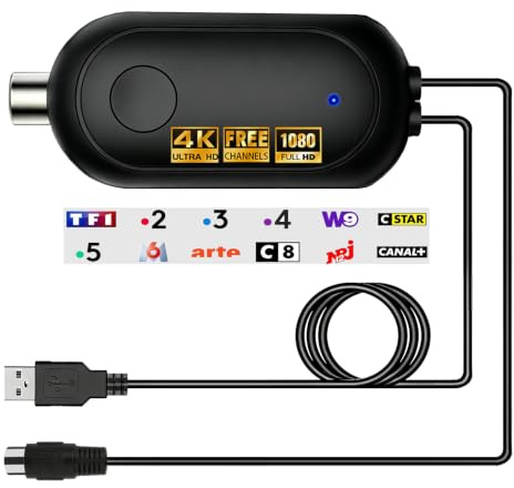 Amplificateur Antenne TV, Compatible Antenne Intérieure et Extérieure | Booster de Signal pour TNT/DVB-T2, Compatible Télévision Numérique, Full HD et 4K UHD – Amélioration de la Réception Stable