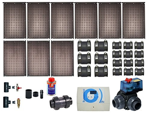 OKU - Set completo de piscina para superficie de agua de 48 m2, calefacción de piscina, incluye Regulación, válvula de 3 vías, filtro, etc.