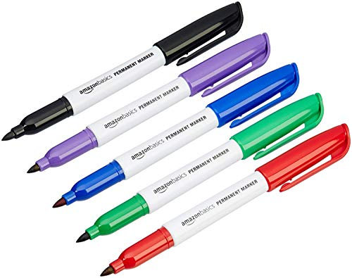 Amazon Basics Permanentmarker, farblich sortiert, 12er-Pack