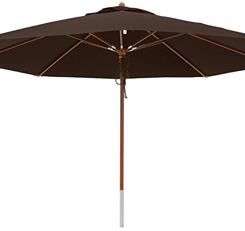 anndora® Sonnenschirm Marktschirm Holz Gartenschirm ø 4 m rund - mit Winddach Farbauswahl