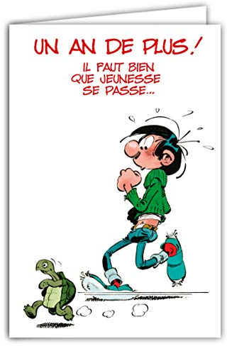 Gaston Lagaffe GLCT-0101 Carte d'anniversaire avec Motif Un an de plus Tortues