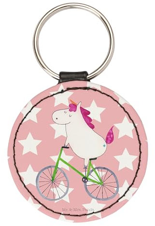 Mr. & Mrs. Panda Schlüsselanhänger Einhorn Radfahrer - Geschenk, Taschenanhänger, schlüsselbund anhänger, Radfahren, mini, Bike, Konfetti, Schlüsselaccessoire, Liebeskummer, Kummer, Unicorn