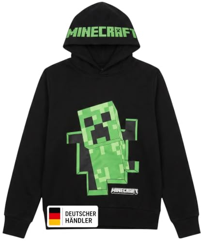 Minecraft Jungen T-Shirt Creeper – Schwarzes Kurzarmshirt für Kinder