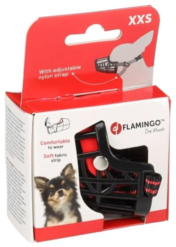 Maulkorb - maulkorb kleine Hunde - XXS | A:4cm B:3,5cm C:6cm D:25-36cm - leichtes und belüftetes Design - Flamingo Maulkorb Hund Silas