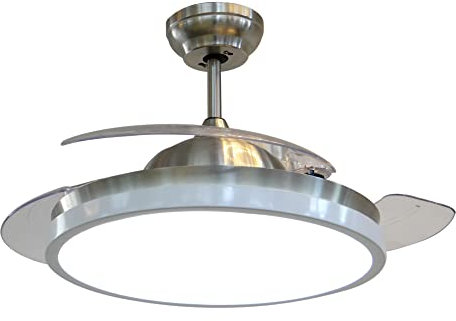 CFG Ventilatore A Soffitto con Pale A Scomparsa in Dc 50w 105cm Timer Telecomando Ev086