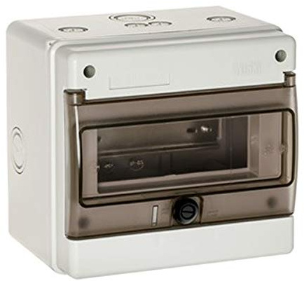 WISKA INDUBOX 1308AR/W 8 Way IP65 Garage Unit Din Rail Enclosure Weatherproof Consumer Unit Housing Wall Surface Mounting