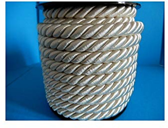 PIZZITALIANI Passamaneria decorativa - Cordone Intrecciato 10mm x 10m, AVORIO – Corda Decorativa flessibile, Cordoncino per decorazioni e Artigianato, Made in Italy