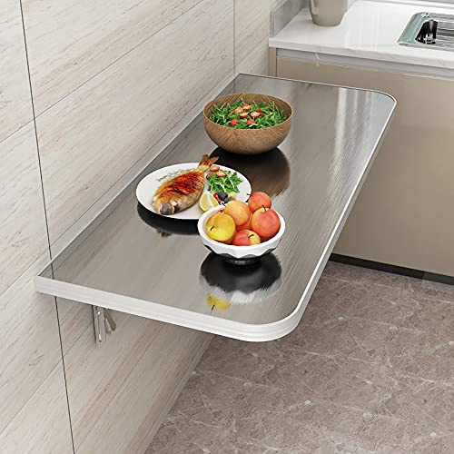 YYHJ Wandklapptisch,Wandschrank Küchentisch Esstisch,Klapptisch Wandmontage,Wandtisch klappbar küche,für Wandregal,Regal,Schwerer Stützrahmen,Klapphocker (Size : 60 * 30cm/24 * 12in)