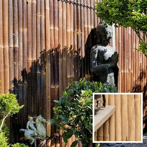 DE-COmmerce Sichtschutz aus Bambus KISU Gartenzaun Bambuszaun 90x200 cm nigra