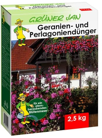 7x 2,5kg Grüner Jan Geranien- und Pelargoniendünger Zierpflanzen Blumen düngen