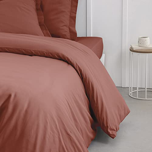 Today Housse de Couette 240X260 2 Personnes Coton Terracotta, Terre Cuite