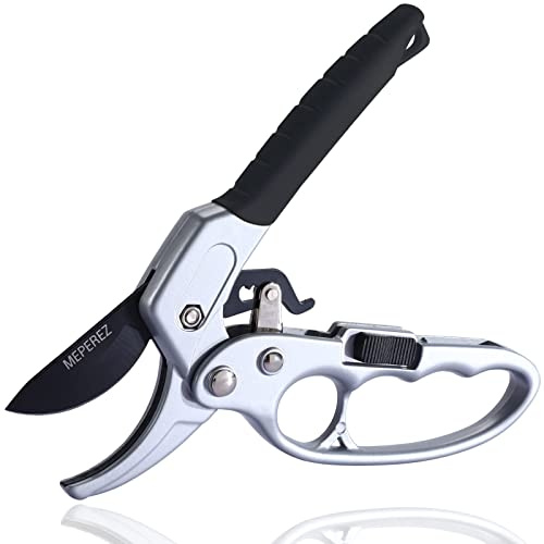 MEPEREZ Premium German-Made Pruning Shears – Ergonomic, Heavy-Duty Hand Pruners Designed for Precision Cutting of Plants; Ideal for Gardeners and Individuals with Arthritis or Reduced Hand Strength