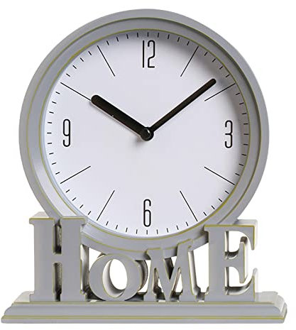 MagiDeal Reloj de Escritorio Decorativo para el hogar Estante silencioso Oficina Mantel Sin tictac Chimenea Relojes de Mesa para Adorno Dormitorio, Gris