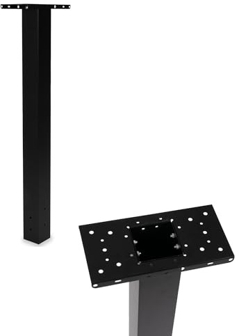 Ilyapa Black Metal Mailbox Post for Outside, 43x4x4 inch Metal Post Sleeve with Two Universal Mailbox Mounting Bracket for Curbside Residential Mail Box, Heavy Duty