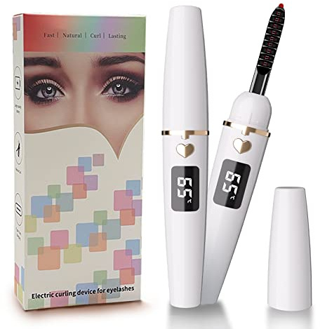 EYECURL Heated Eyelash Curler, Heated Lash Curler, Eyelash Curler Heated for Perfect Curls Every Time - Long Lasting Makeup, Intelligent Power Off (White, X8-132MM)