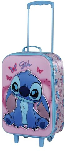 Lilo und Stitch Adorable-Soft 3D Trolley-Koffer, Rosa, 17 x 33 x 52 cm, Kapazität 26 L