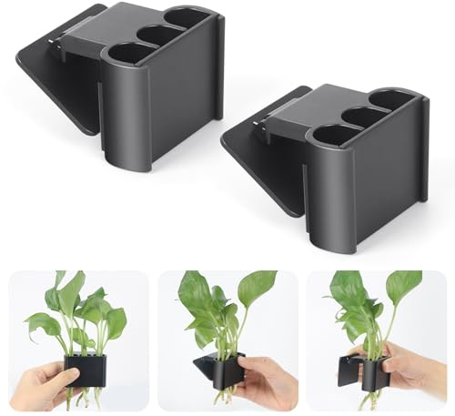 Roetelo 3 Holes Upgraded Aquatic Plant Cup Aquarium Plant Holder for Tank,Aquascape Accessories Decorations- Black 2 Pcs