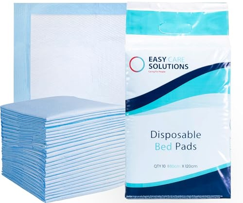 50 x Easy Care Solutions 60 x 120 cm | Premium Disposable Incontinence Bed Pads | High Absorbency Underpads, Bed Mats, Mattress Protectors, Incontinence Pads | 5 Packs of 10