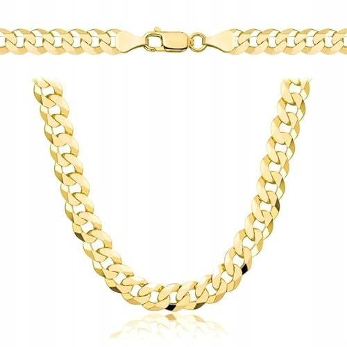 Amar Luxury ketten für herren gold 925/585 14k, kette herren - halskette herren, panzerkette herren 925 silber mit gold 14k, königskette- herren schmuck, italienische Qualität (55 cm, 6,5 mm)