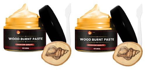 Genikeer Pâte Torche Brûlante, 120ml Torch Paste Bois, Torch Paste Burning Wood pour La Création Pyrogravure, Gel De Combustion du Bois, Marqueur De Brûlure Crème Gravure Non Toxique