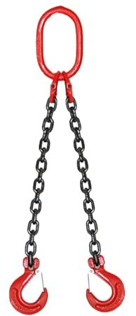Hubkette, Hebeketten mit Haken, G80 Legierter Stahl 4-Wege Kette Slings, Hebekettenschleife aus Manganstahl, Beinschlingen anheben mit 4-Sicherheits-Greiferhaken Heavy Duty für Motor Hebebühnen ( Size