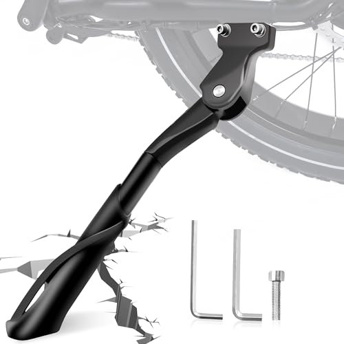 SEYBAO Fahrradständer 24-29 Zoll, Höhenverstellbar Seitenständer, Stabil rutschfest Hinterbauständer mit 2 Löchern, 40mm Lochabstand, Maximale Belastung 35 kg, für Mountainbike, E-Bike, Rennrad
