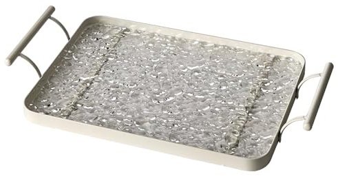 Serviertablett mit Griff, SLHEQING Deko Tablett Rechteckig Serving Tray Acrylic Tablett Küche Groß Kaffeetablett